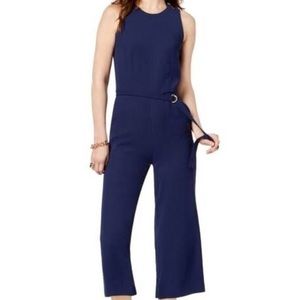 Navy cropped jumpsuit